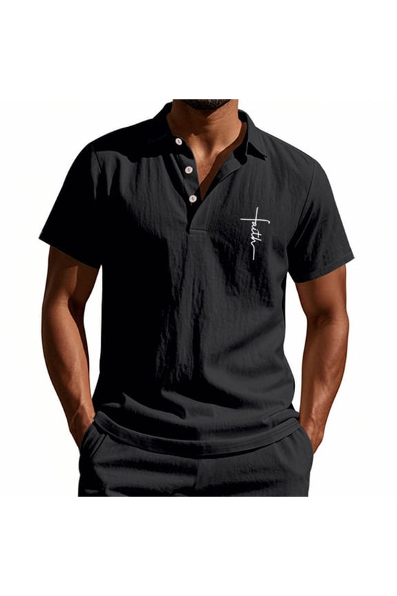 Polo Short Sleeve Club Tops Collared Cotton Black Linen T Shirts Big & Tall Pullover Christian Men Graphic T Shirts,XXXL