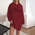 thumbnail image 1 of Aobny Red Everyday Nightgowns for Women's Letter Flannel Sleepshirts Long Sleeve Hooded Short Womens Tops Cute, 1 of 4