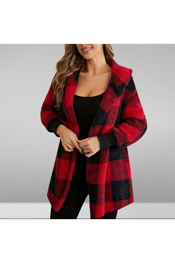 Red Going Out Tops for Women Cardigan Plaid V-Neck Long Sleeve Sweater Blouse Juniors Blouses Trendy