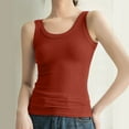 thumbnail image 1 of Aobny Red Vacation Leisure Women's Tank Tops Slimming Basic Tops Crew Neck Ribbed Muscle Teens Tops, 1 of 7