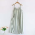 thumbnail image 1 of Aobny Ruched Bridal Pajamas Green Women Modal Sleep Dress Long Crew Neck Sleeveless Sexy Night Gowns for Woman,XXL, 1 of 5