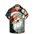 thumbnail image 1 of Aobny Santa Going Out Tops Short Sleeve Collared Oversized Button-Up Shirts Christmas Men Workout Shirts for Men,XXL, 1 of 5