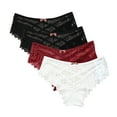 Aobny Seamless Underwear for Women 4 Pack White Solid Plus Size Lace