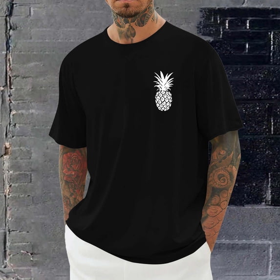 Aobny Shirt for Men Baggy Graphic T-Shirt Short Sleeve Crew Neck Big & Tall Mens Oversized T Shirt,Black,3XL