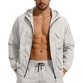 thumbnail image 1 of Aobny Shirt for Men Waterproof Sun Shirt Solid Tshirts Long Sleeve Hooded Big & Tall Men Shirts Casual,White,S, 1 of 9