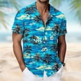 thumbnail image 1 of Aobny Shirts for Men Tropical Button Down Hawaiian Tshirts Short Sleeve Big & Tall Collared Polos T-Shirt,M, 1 of 8