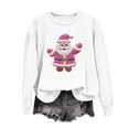 thumbnail image 1 of Aobny Shirts for Women Trendy Long Sleeve Christmas White Sweatshirt Pullover Crew Neck Pullover Santa Gym Clothes,M, 1 of 6