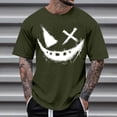 thumbnail image 1 of Aobny Short Sleeve Mens T Shirt Oversized Graphic Green Tshirt Anime Crew Neck Pullover Fall Shirts,M, 1 of 5