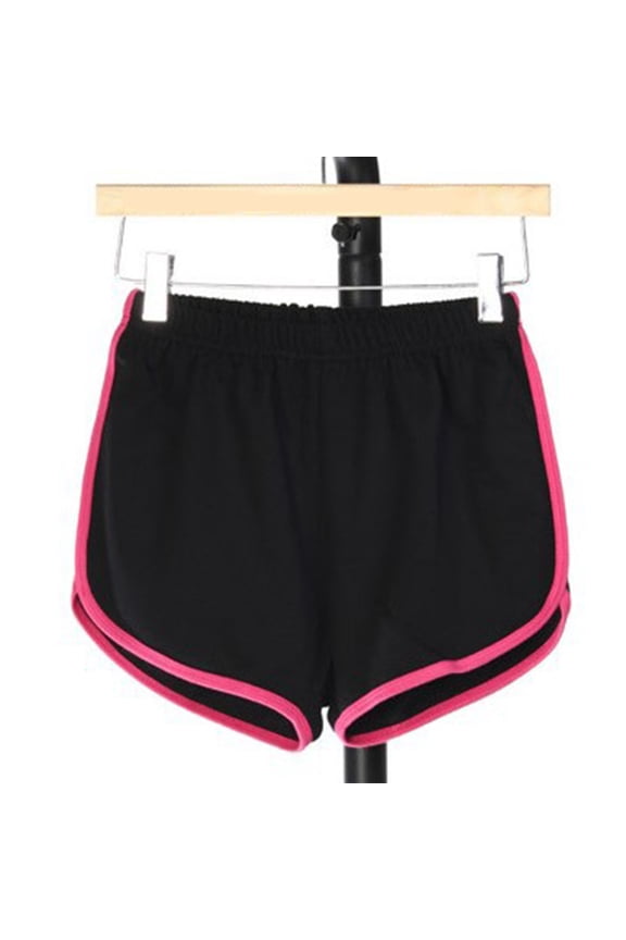 Shorts Womens Cotton Yoga Running Shorts Slim Athletic Shorts for Women Plus Size,Black,L