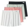 thumbnail image 1 of Aobny Silk Men Pajama Set White Plus 4 Pack Sleep Shorts Wide-Leg Short Pajama Shorts Men,XXXXL, 1 of 4