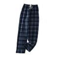thumbnail image 1 of Aobny Sleep Men's Pajamas Cotton Blue Comfy Sleep Pants Straight-Leg Plaid Pjs for Teen, 1 of 8