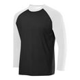 thumbnail image 1 of Aobny Slim Fit Muscle Shirts for Men Crew Neck Workout Black Long Sleeve Tops Plain Raglan Plus Size Fall Tops,L, 1 of 4