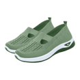 thumbnail image 1 of Aobny Slip On Shoes Womans Shoes Walking Shoes Breathable Soft Shoes Flatform Casual Shoes Shoes Stability Green Flat Heel Round Toe Casual Shoes for Women,Size 40, 1 of 5