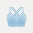 thumbnail image 1 of Aobny Soft Women's Plus Bras Nylon Blue Workout Sport Solid Lift Cross-Back Ladies Tops Everyday,S-4XL, 1 of 6