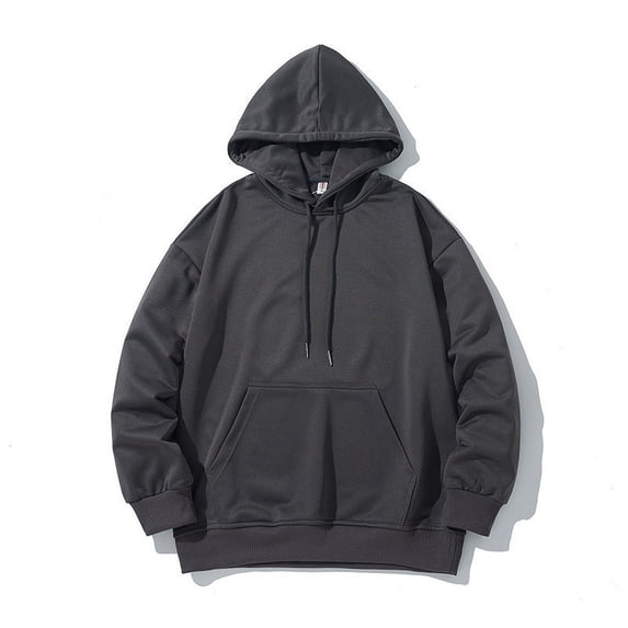 Aobny Solid T-Shirt Sweatshirt Pocket Mens Shirt Long Sleeve Big & Tall Hooded Shirts,Gray,XXL