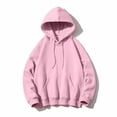 thumbnail image 1 of Aobny Solid T-Shirt Sweatshirt Pocket Mens Shirt Long Sleeve Big & Tall Hooded Shirts,Pink,3XL, 1 of 8