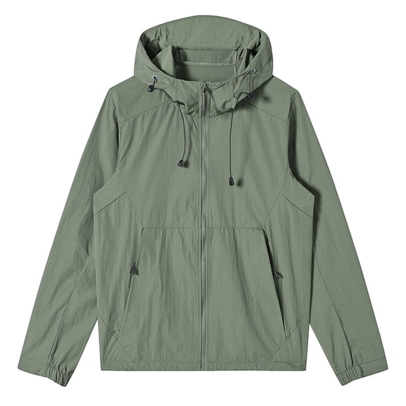 Aobny Solid Tee Shirts Sun Shirt Zip Mens Clothes Hooded Big & Tall Long Sleeve Oversized Tee,Green,L