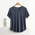 thumbnail image 1 of Aobny Spring Women's Plus Pajamas Gray Plus Size Cute Sleep Tops Cotton V-Neck Womans Tops, 1 of 8