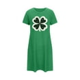thumbnail image 1 of Aobny St.Patrick's Womens Nightgown Clovers Nightgown Short Sleeve Long Green Crew Neck Womens Warm Pajamas,M, 1 of 3