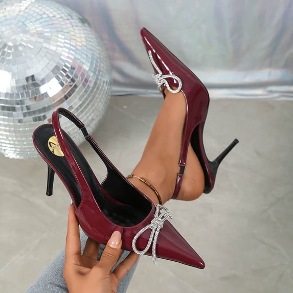 Aobny Stiletto Women's Shoes Closed Toe Heels Heels High Heels Pumps Shoes Shoe Red Pointy Toe Ankle Strap Soft Toe Womens Summer Shoes,Size 39