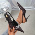 thumbnail image 1 of Aobny Stiletto Womens Shoes Closed Toe Heels Heels Pumps Shoes High Heels Shoes Brown Pointy Toe Ankle Strap Soft Toe Summer Shoes for Women,Size 40, 1 of 9