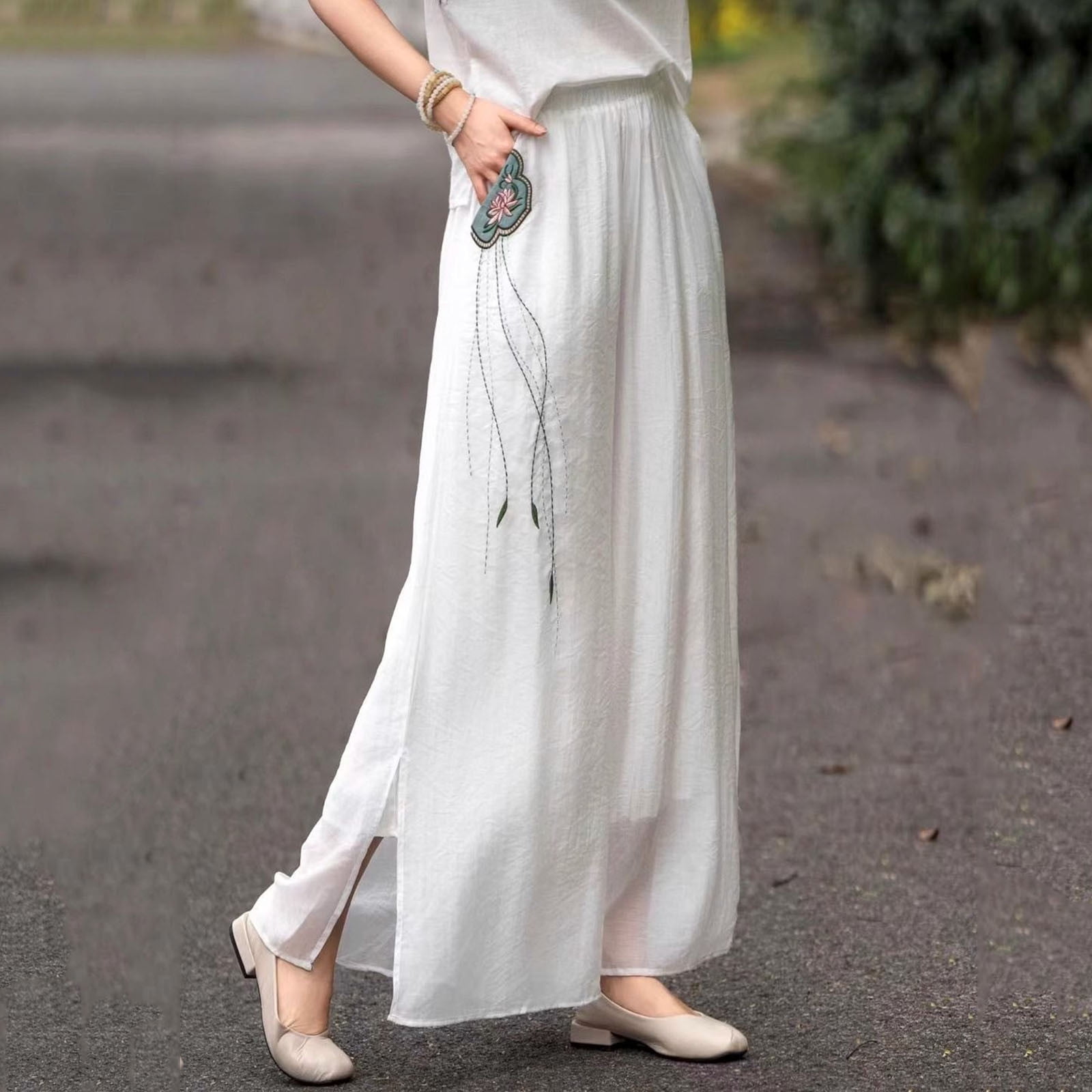 GRAPHIS White Wide Culotte Pants