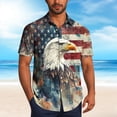 thumbnail image 1 of Aobny T-Shirts for Men American Flag Fourth of July Polos Collared Big & Tall Short Sleeve Tee Shirts Mens,White,L, 1 of 6