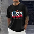 thumbnail image 1 of Aobny Tee Shirts USA Patriotic Fourth of July Mens T-Shirts Short Sleeve Crew Neck Big & Tall Shirts for Men,Black,M, 1 of 5