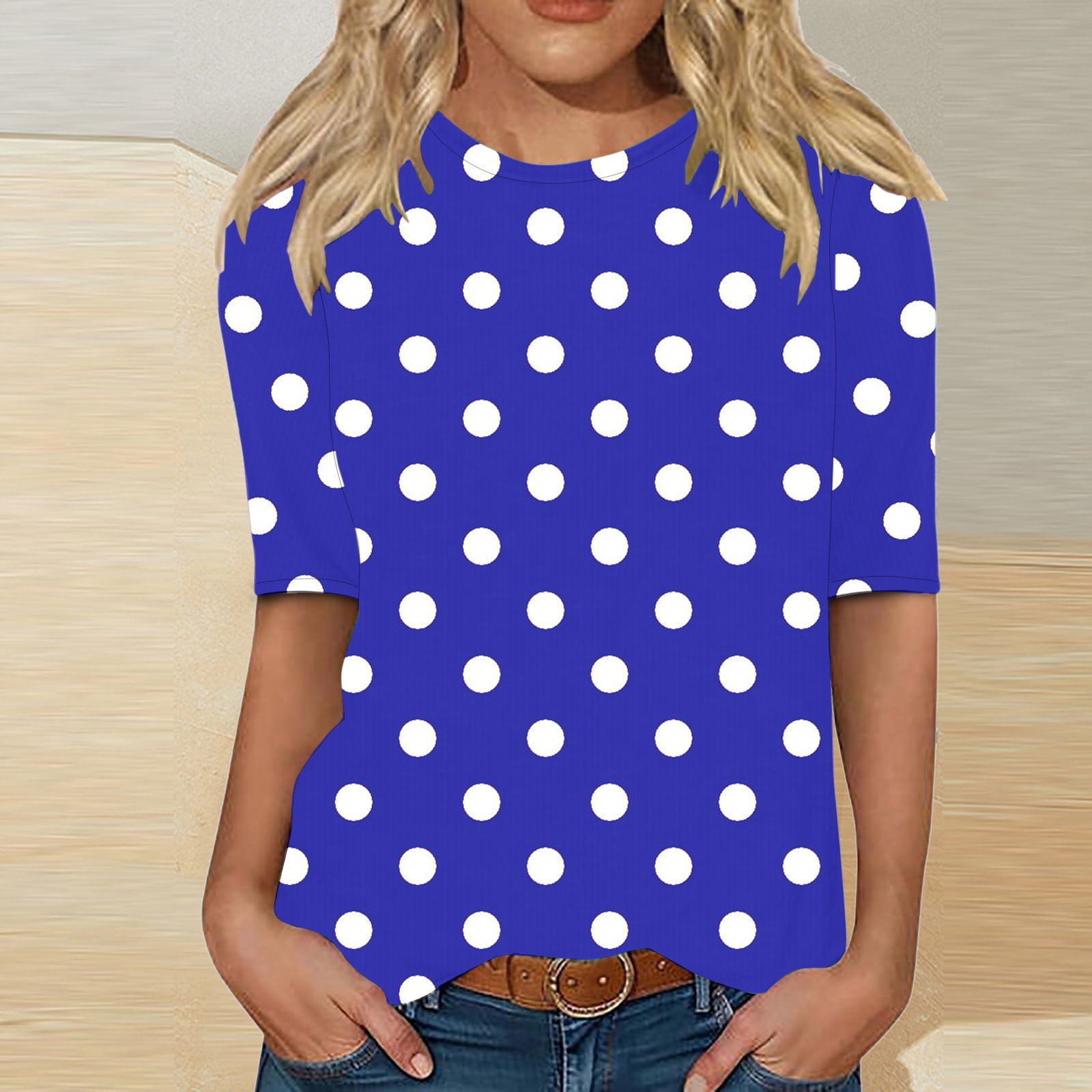 Alessia Womens Yellow Color Blocked Dots Print Casual Shirt main image 1