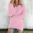 thumbnail image 1 of Aobny Tunic Christmas Tshirts Women's Plus Flannel Tshirts Pink Long Sleeve Pullover V-Neck Womens Fall Tops,XXXL, 1 of 7