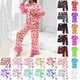 thumbnail image 1 of Aobny Valentines Pajamas for Women Collared Dog Paw Button Up Pjs with Pants Long Sleeve Ladies Pajamas Sets,White,XL, 1 of 8
