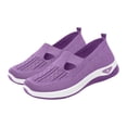 thumbnail image 1 of Aobny Walking Shoes Womens Shoes Casual Shoes Slip On Shoes Flatform Breathable Soft Shoes Shoe Purple Round Toe Stability Flat Heel Summer Shoes,Size 41, 1 of 5