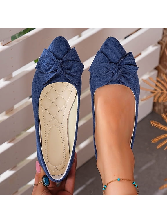 Wedges Ladies Shoes Teacher Shoes Wedding Shoes Business Casual Shoes Micro-Wedge Shoes Pointy Toe Flat Heel Stability Slip-On Blue Summer Shoes for Women,Size 43