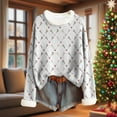 thumbnail image 1 of Aobny White Clothes Women Long Sleeve Crew Neck Christmas Sweatshirts Fleece Pullover Golf Shirts for Women,XXL, 1 of 5