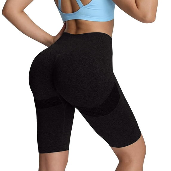 Aobny Woman Shorts Running Under Dress Yoga Bottoms Tight High Waisted Athletic Shorts Womens,Black,L