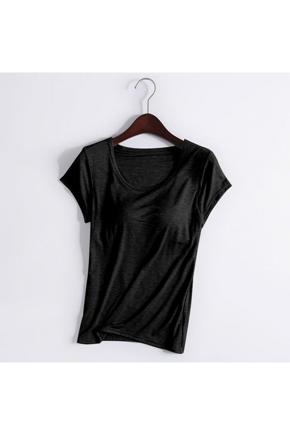 Women's Pajamas Modal Tops Only Plus Size Sleep Tops Cap Sleeve Short Sleeve Night Shirts for Women Sleepwear,Black,L