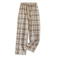 thumbnail image 1 of Aobny Women's Pajamas Plaid Pants Only Cotton Sleep Pants Women's Sleepwear,Khaki,XL, 1 of 5