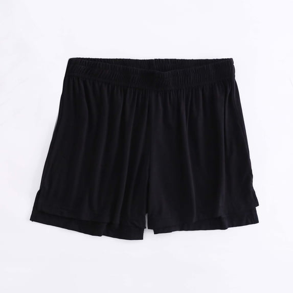 Aobny Women's Shorts Board Lounge Modal Bottoms Baggy Mid Waist Casual Shorts for Women,Black,L