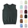 thumbnail image 1 of Aobny Womens Light Sweater Vests Trendy Warm Tops V-Neck Sleeveless Plus Size Ladies Sweaters Cozy,Black,M, 1 of 5