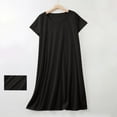 thumbnail image 1 of Aobny Womens Nightgown Cotton Moomoo Short Sleepwear Black Short Sleeve Couples Christmas Matching Pajamas,L, 1 of 6