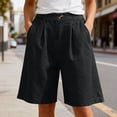 thumbnail image 1 of Aobny Womens Shorts Jean Denim Bermuda Bottoms Casual Plus Size High Waisted Baggy Shorts Women,Black,L, 1 of 9