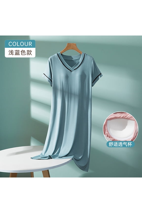 Womens Sleep Shirts Tops Only Tunic Plain Loungewear V-Neck Short Sleeve Winter Pajamas for Women,Green,XXL