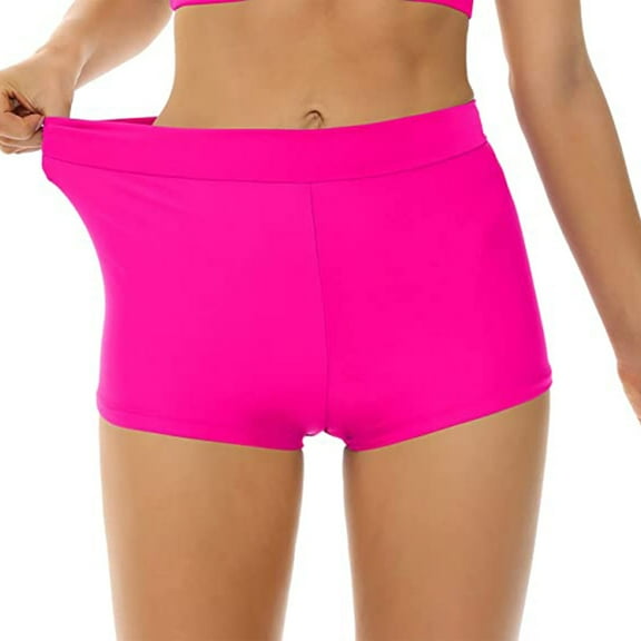 Aobny Womens Swimsuits Pink Slimming High Waisted Women's Bottoms Boy-Shorts Shorts Bathing Suits