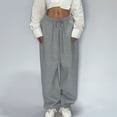 thumbnail image 1 of Aobny with Pockets Sweatpants Women Baggy Parachute Gray Sweatpants Loose Boyfriend High Waisted Full Lounge Pants, 1 of 5