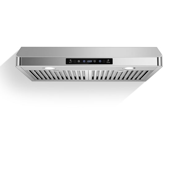 Aobosi 30" Under Cabinet Range Hood, 1050 CFM Dual Fans Motor Stainless Steel Vent Hood, 3-Speed with Touch & Remote Control, LED Lights, Dishwasher-Safe Filters