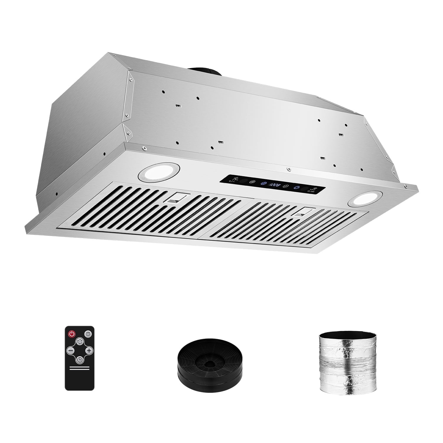 Aobosi 30" Range Hood, 900 CFM Under Cabinet Vent Hood, Stainless Steel Exhaust Fan with Gesture & Remote Control, Time Setting, LED Lights
