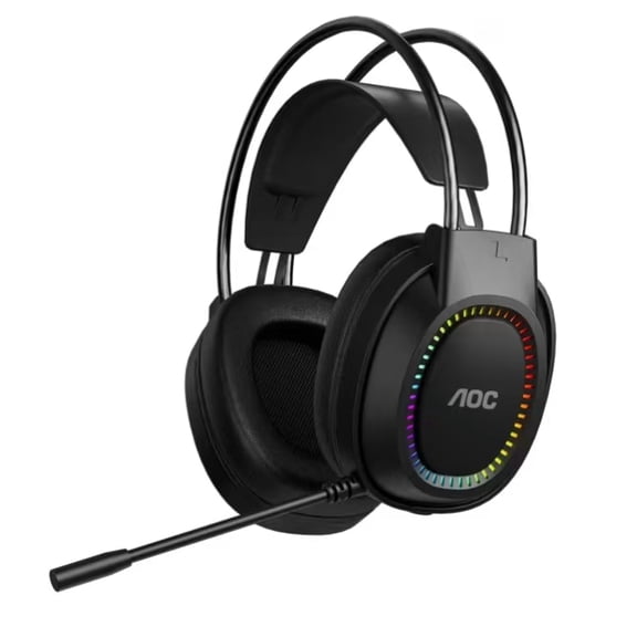 AOC ACG2500 Wired Gaming Headset with Mic, Static RGB Backlight, 50mm Driver, USB 2.0 Port, 2m Cable for PC, Laptop, PS4 and PS5