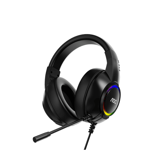 AOC ACG2510 rgb over-ear Gaming Headset, 50mm Drivers, USB Powered, Static RGB Light, 2m Cable with Mic for PC Use