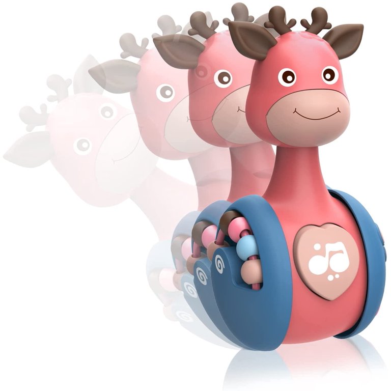 Aochakimg Roly Poly Baby Toys, Cute Giraffe Tummy Time Toys for