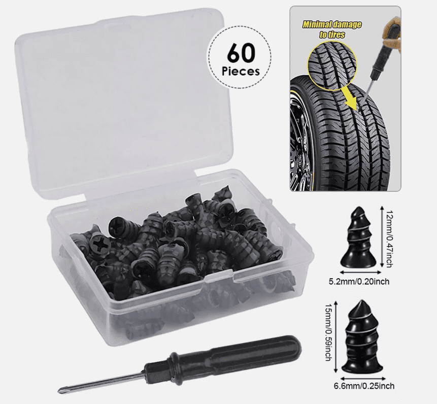 Aochuangtai 60pcs Tire Repair Kit DIY Flat Tire Repair Car Truck Motorcycle Home Plug Patch